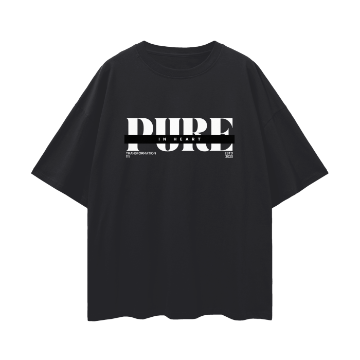 "PURE" v1 with Message | Oversize Drop Shoulder T-Shirt