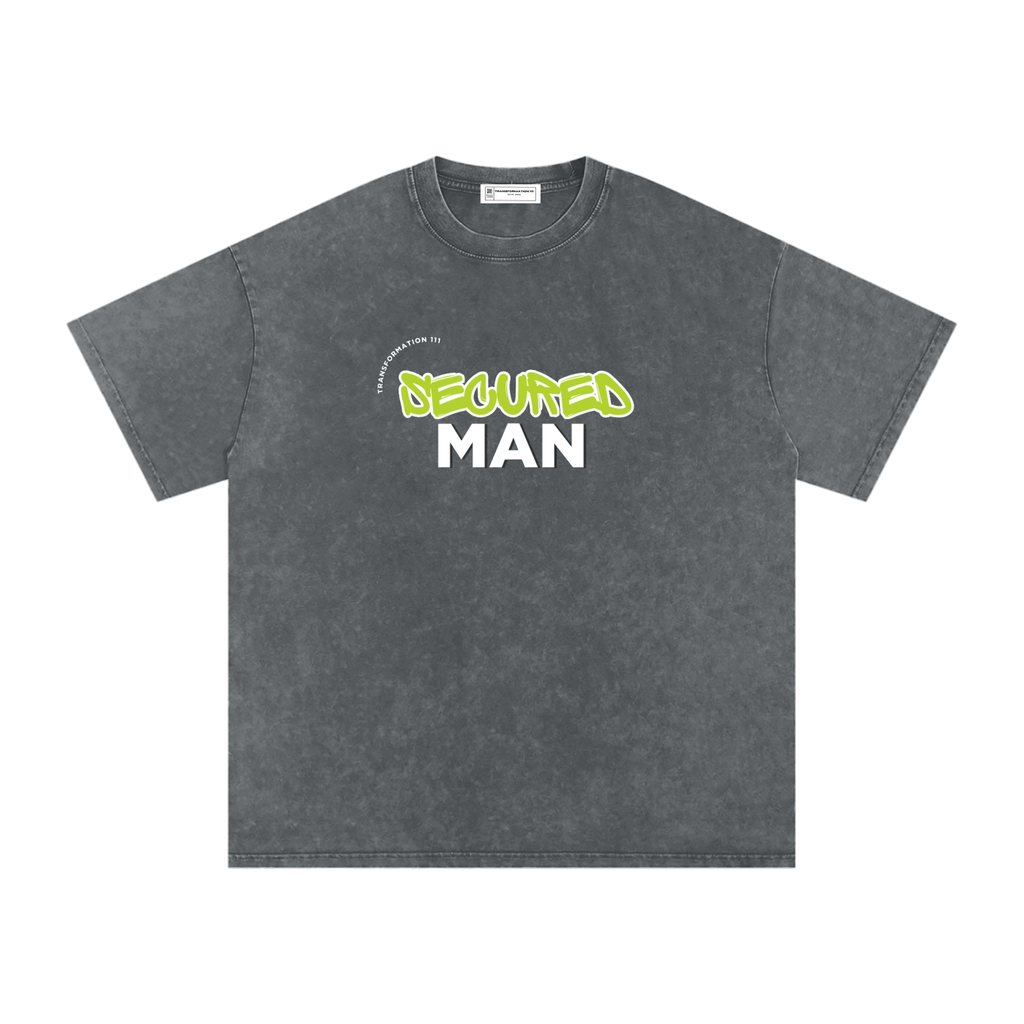 "SECURED MAN" v1 | Snow Washed Oversized T-Shirt