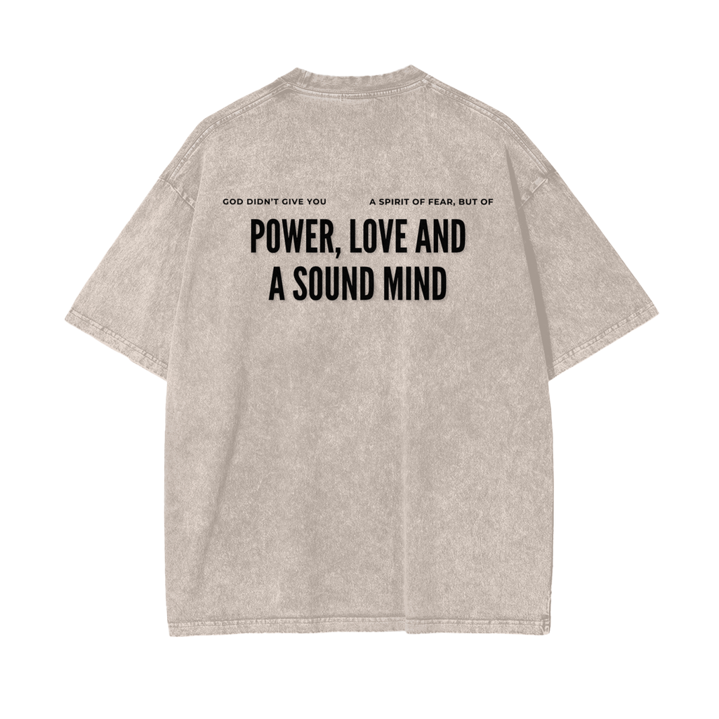 "DO IT WITH COURAGE" v2.1 | Acid Wash Oversize T-Shirt (Gray-Pink)