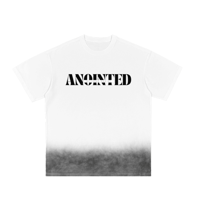 "ANOINTED" Gradient Vintage |  Loose Fit T-Shirt (White)
