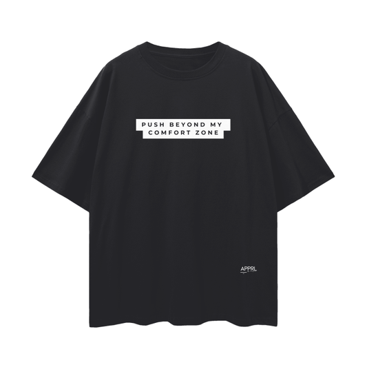 "PUSH BEYOND" | Oversize Drop Shoulder T-Shirt (Black)