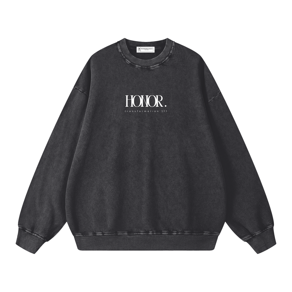 "HONOR" v2 | Acid Wash Oversize Pullover