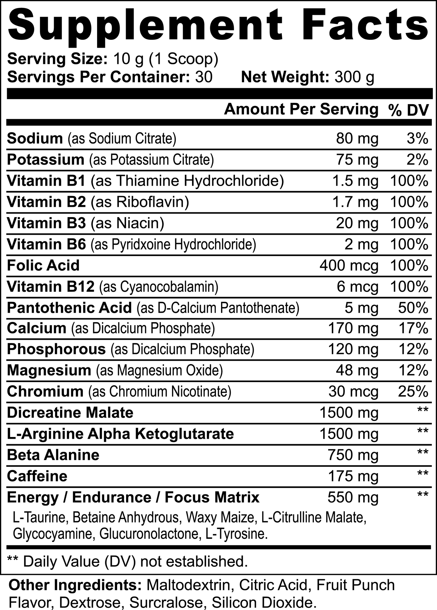 Ultimate Energy | Pre-Workout Powder (Fruit Punch)