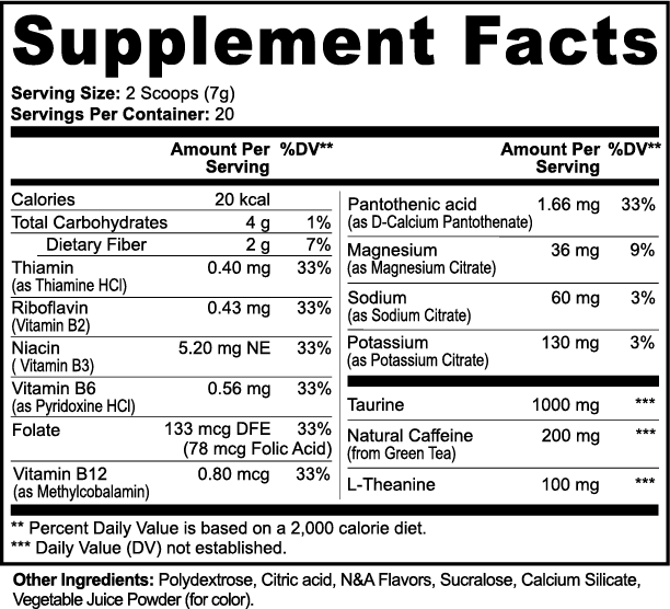 Natural Energy Powder (Fruit Punch)