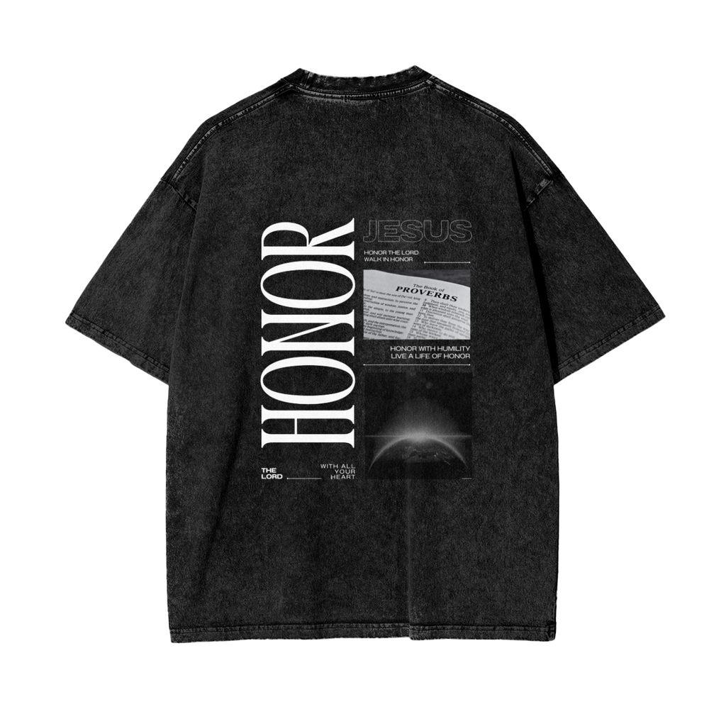 "HONOR" v1 | Acid Wash Oversize T-Shirt