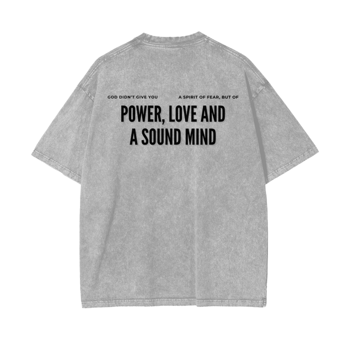 "DO IT WITH COURAGE" v2.0 | Acid Wash Oversize T-Shirt (Gray)