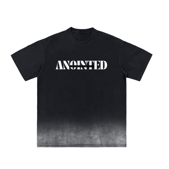 "ANOINTED" Gradient Vintage | Loose Fit T-Shirt (Black)