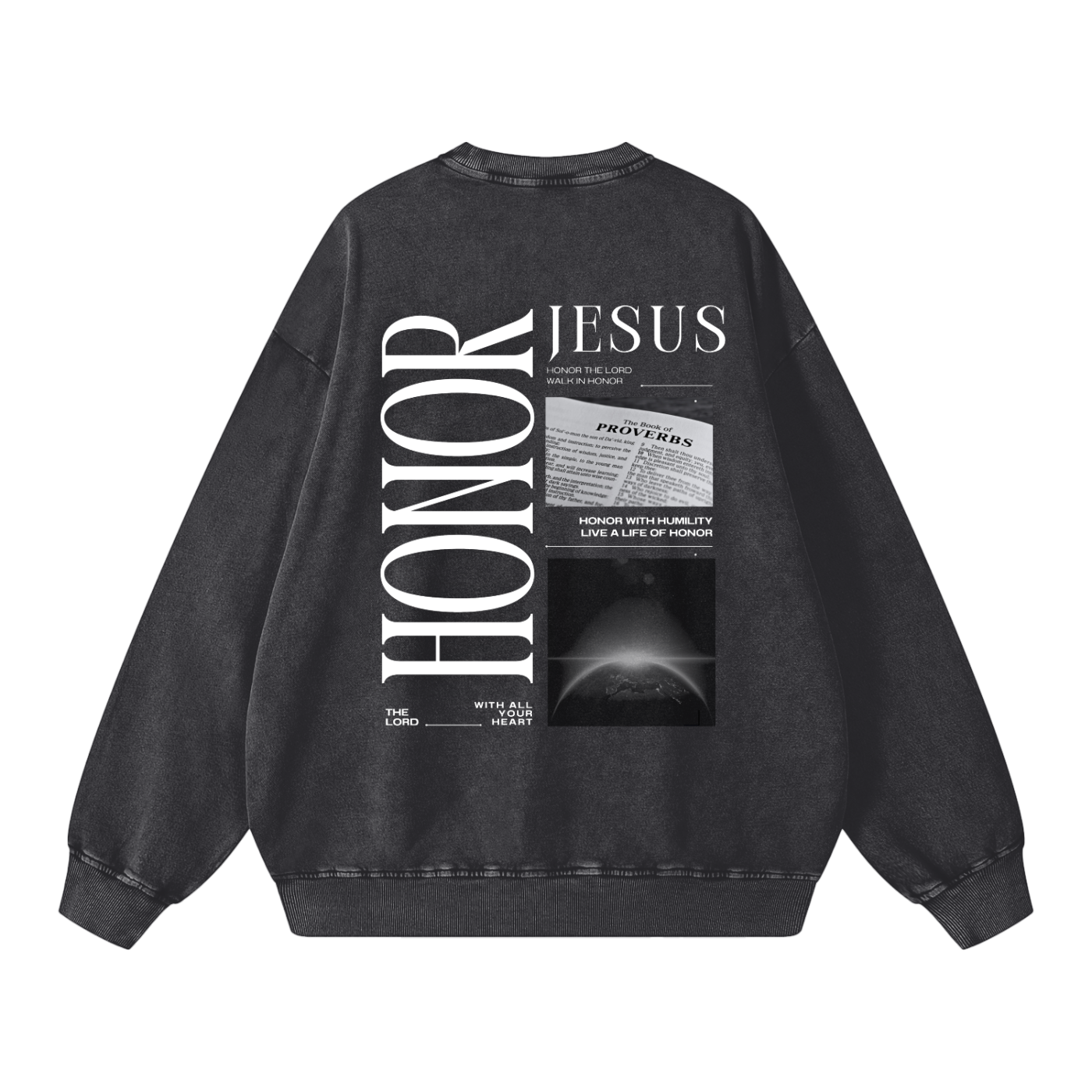 "HONOR" v2 | Acid Wash Oversize Pullover