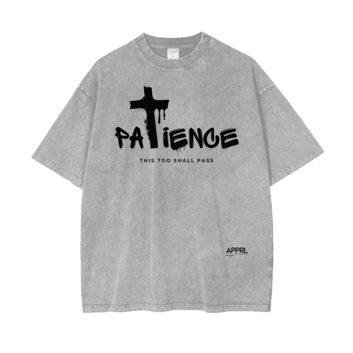 "PAITENCE" v2 | Acid Wash Oversize T-Shirt