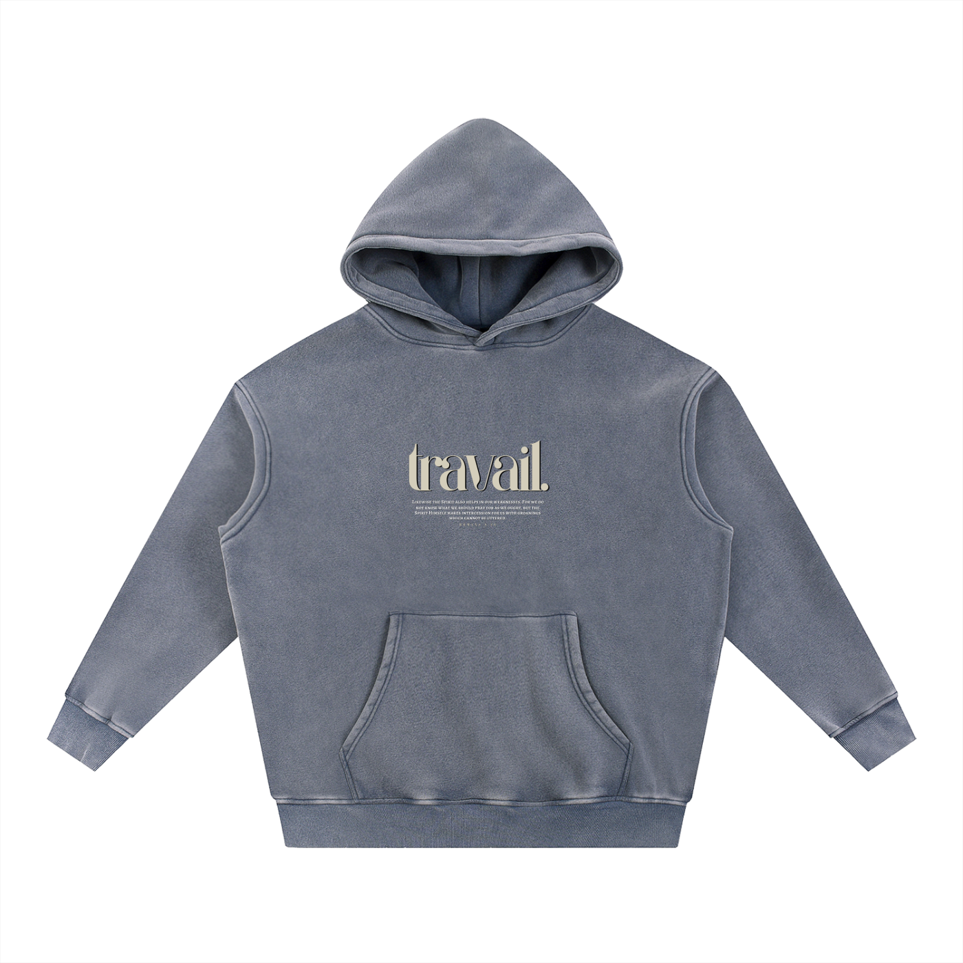 "TRAVAIL" V2 | Snow Washed Oversize Hoodie