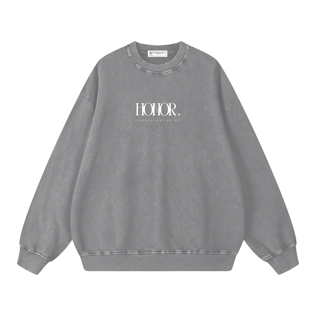 "HONOR" v2 | Acid Wash Oversize Pullover