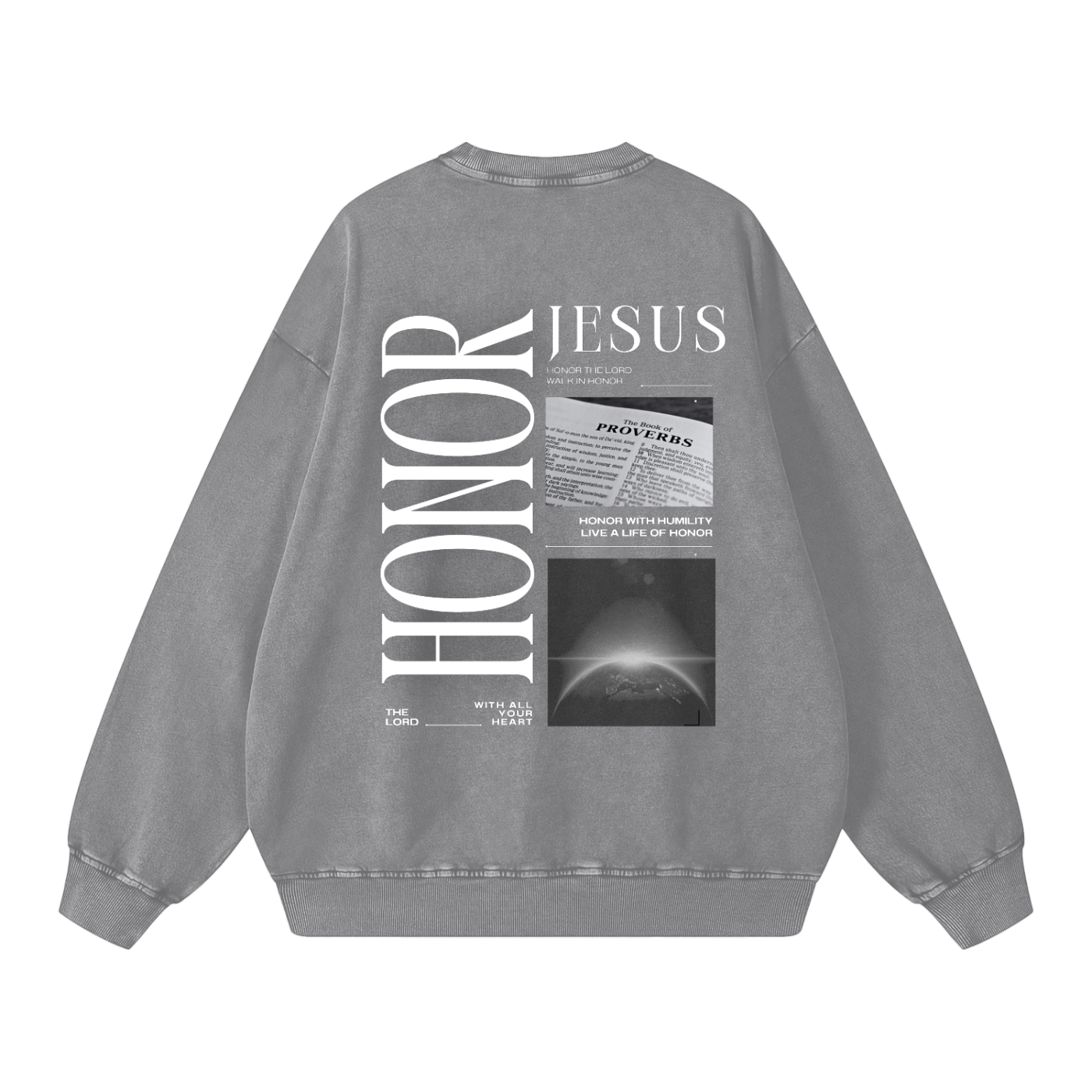 "HONOR" v2 | Acid Wash Oversize Pullover