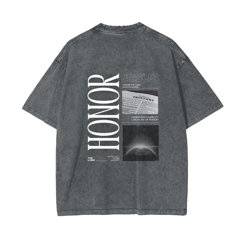 "HONOR" v1 | Acid Wash Oversize T-Shirt