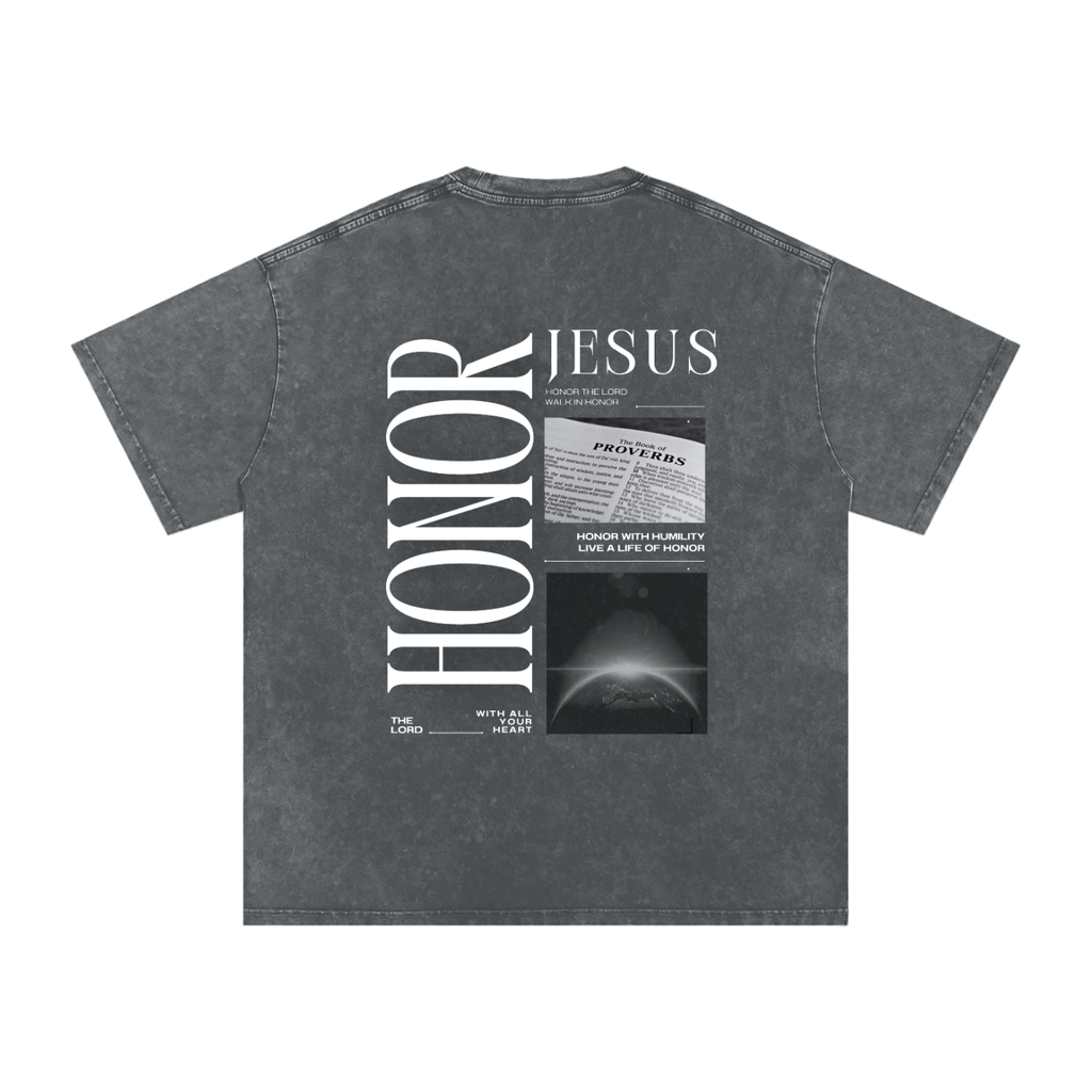 "HONOR" v1 | Snow Washed Oversized T-Shirt