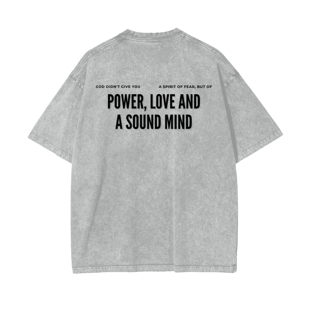 "DO IT WITH COURAGE" v2.1 | Acid Wash Oversize T-Shirt (Gray-Pink)