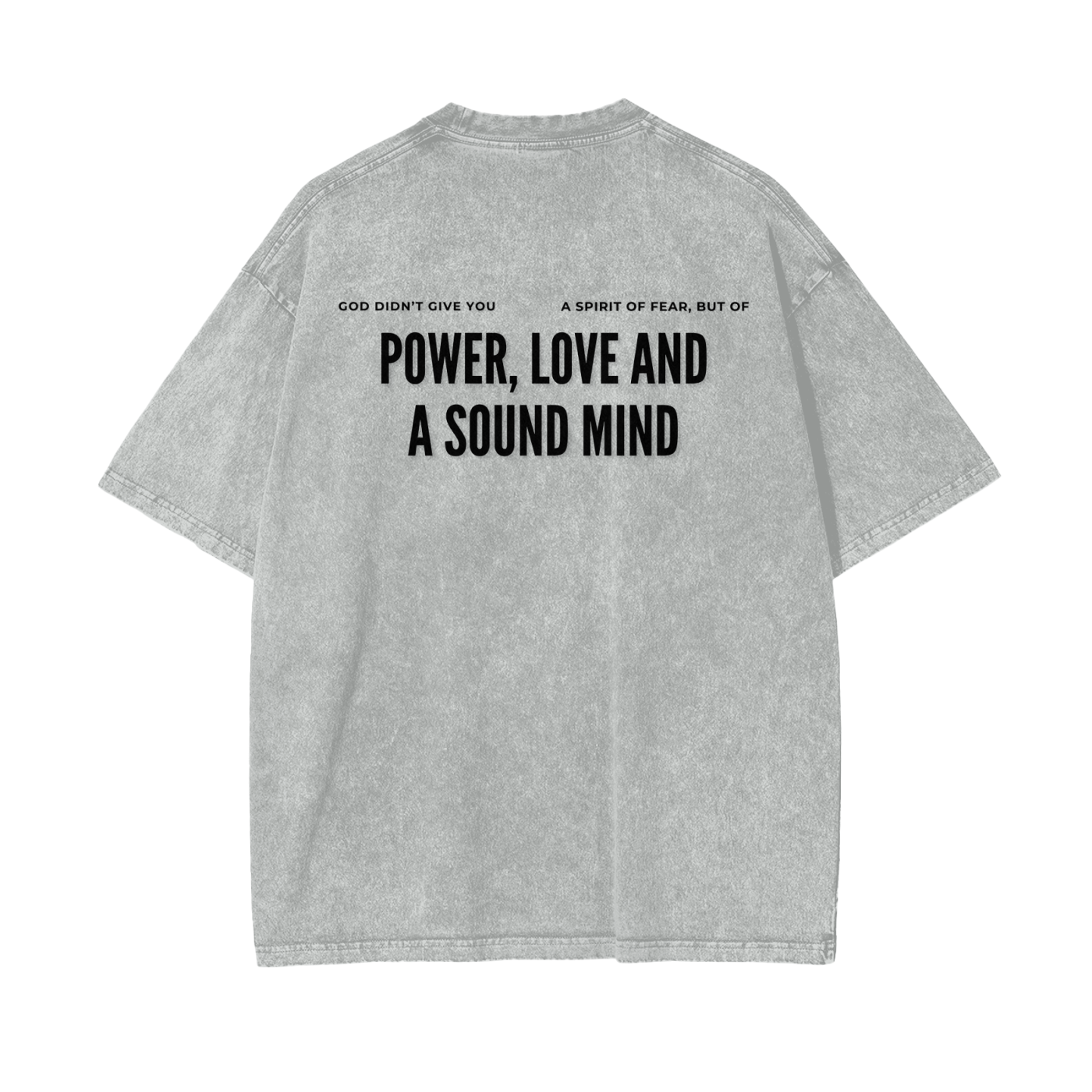 "DO IT WITH COURAGE" v2.1 | Acid Wash Oversize T-Shirt (Gray-Pink)