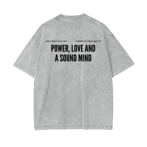 "DO IT WITH COURAGE" v2.1 | Acid Wash Oversize T-Shirt (Gray-Pink)